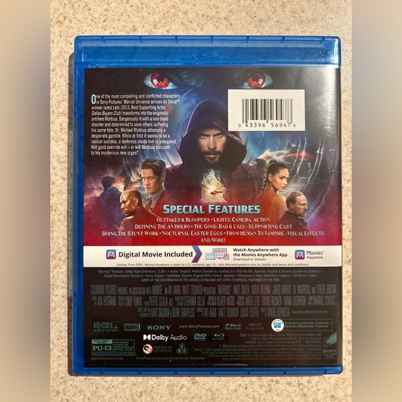 Marvel Morbius Blu-ray + DVD + Digital - Blue and Black - Picture 3 of 3